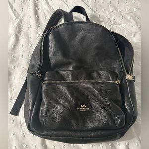 Coach Backpack - Black/Refined Pebble Leather